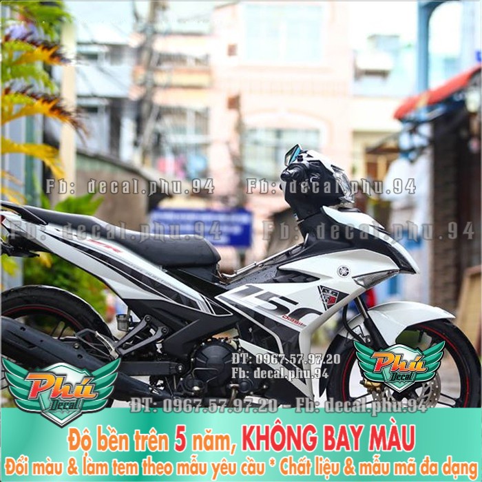 Tem rời EX 150 Y15zr xe trắng -1