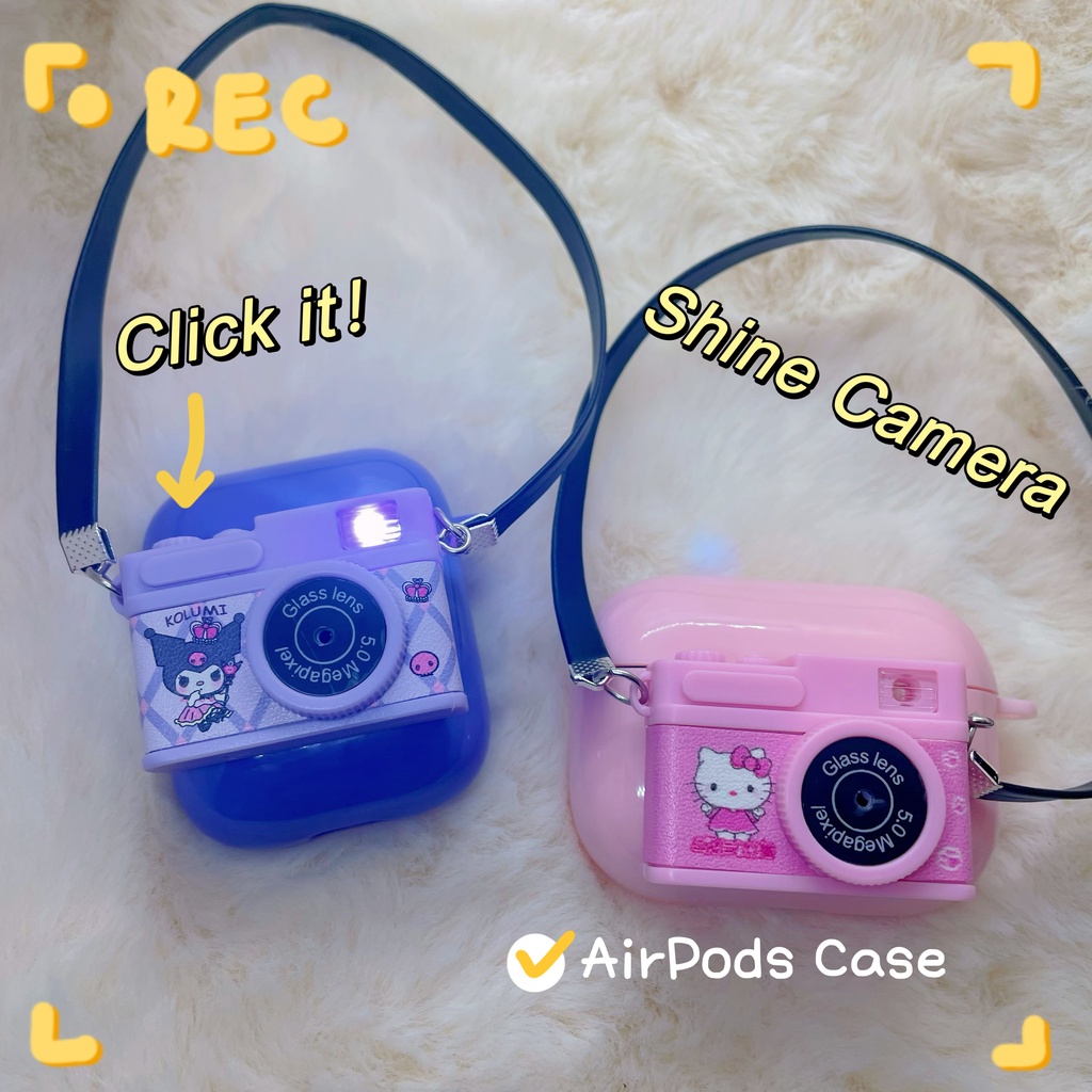 Vỏ Bảo Vệ Hộp Sạc Tai Nghe AirPods 1 / 2 / 3 / Pro Bằng TPU Mềm Hình Máy Ảnh