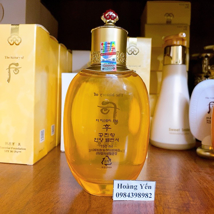 Nước hoa hồng Whoo vàng 150ml tách set - Hàng Cty - Date:2023