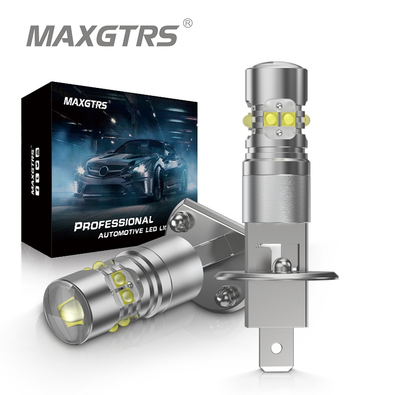 Set 2 bóng đèn LED MAXGTRS H27W/2 H27W/1 H27 880 881 H1 H3 H27W 1600LM 6000K ánh sáng trắng dành cho xe hơi