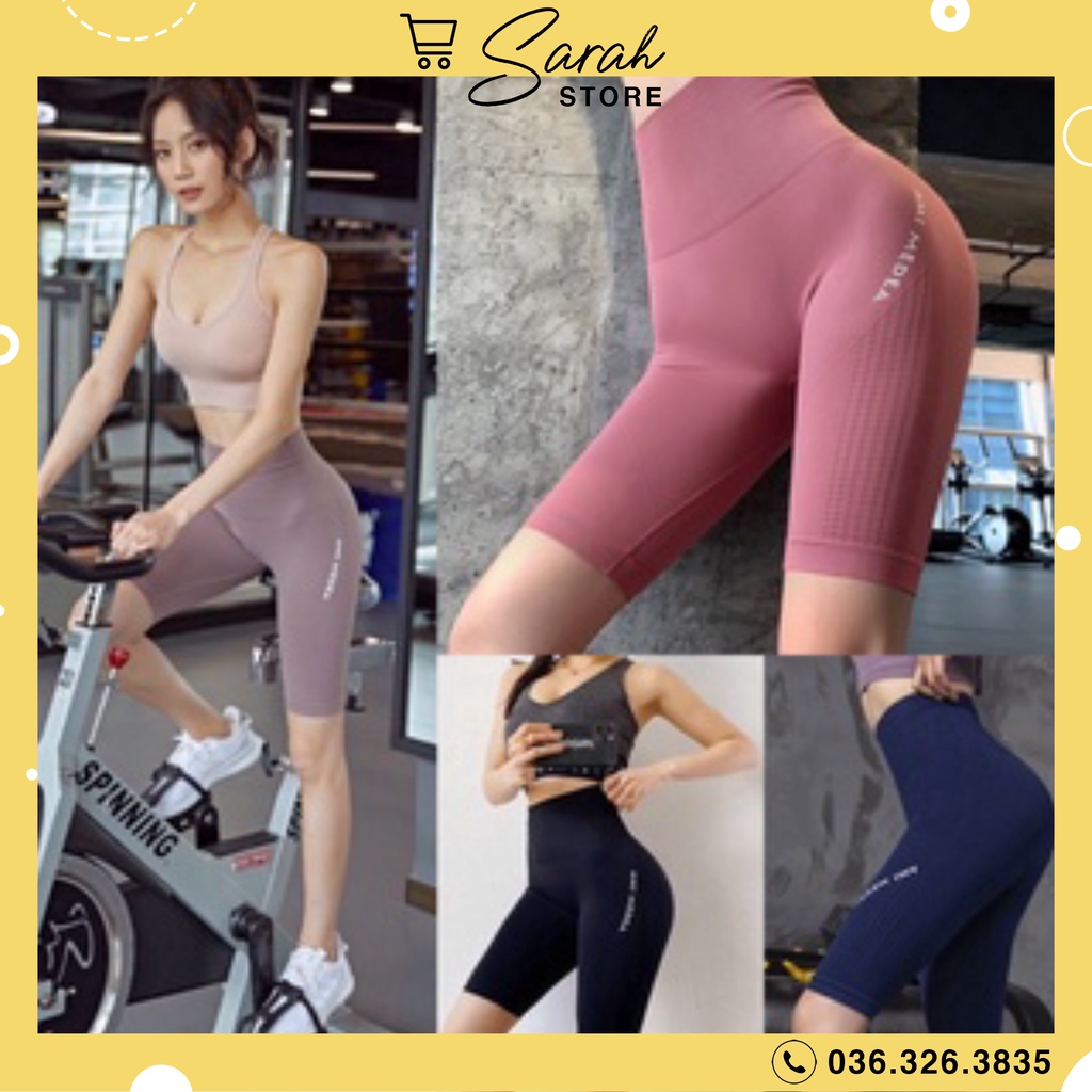 Quần tập đùi ngố cao cấp Gym AMI nữ cạp lưng cao quần tập Yoga, Gym, Zumba, Aerobic AMI Ngố