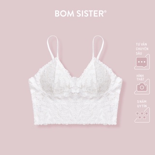 Áo lá mút mỏng ren hoa không gọng thoải mái màu trơn nâng ngực tự nhiên BOM SISTER BR2836