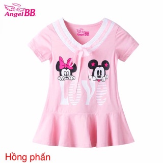 Đầm 2 chuột Mickey Love xinh iu cho bé gái