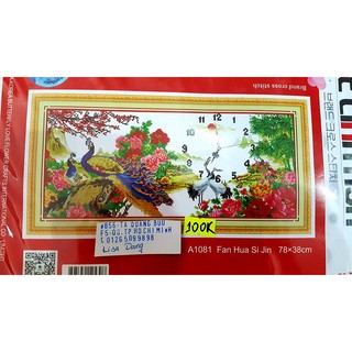 Tranh  thêu ĐỒNG HỒ CÔNG (chưa thêu)- A1081 (78x38cm)