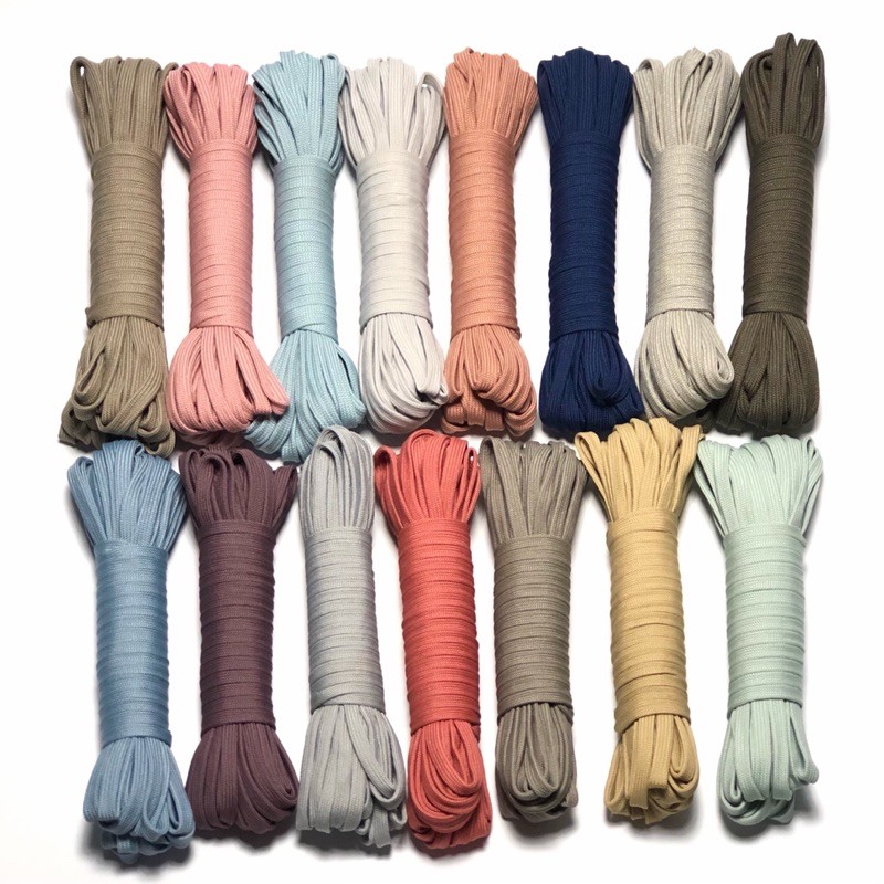 10mét- Dây dù dẹp 6mm dệt ống siêu nhẹ dùng làm macrame, handmade, căng lều với gió nhẹ
