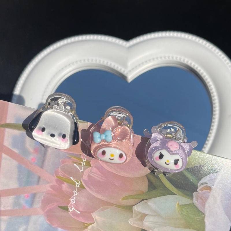 SANRIO Kẹp Tóc Đuôi Ngựa Cỡ Nhỏ Họa Tiết Hoạt Hình Kuromi Kuromi Kiểu Nhật Bản Dễ Thương
