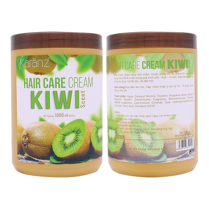 Hấp dầu  mềm mượt, phục hồi khô xơ, hư tổn Hương Kiwi Karanz Hair Care Cream 1000ml