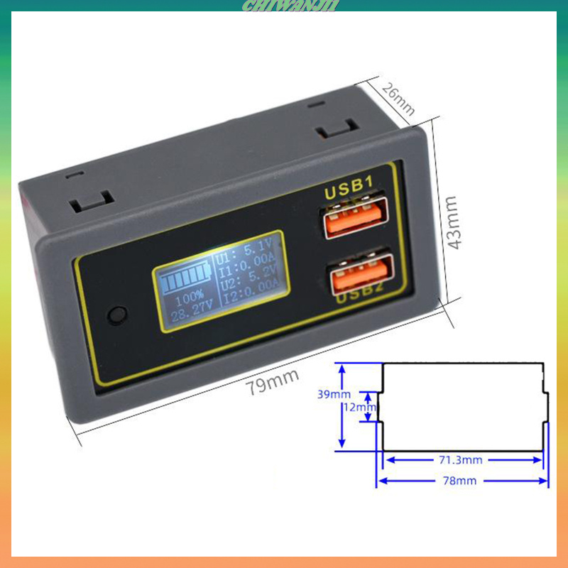 Màn Hình Hiển Thị Dung Lượng Pin Kép Usb 12v 24v Chiwanji1