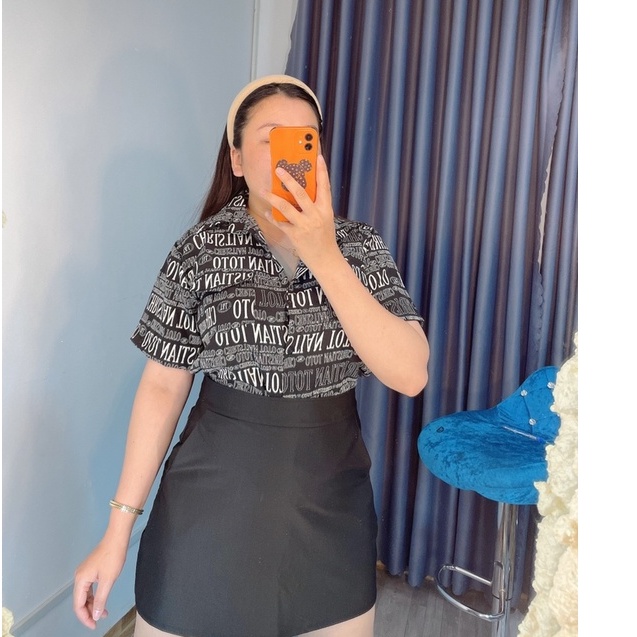 (sơ mi bigsize 60kg đến 95kg) Áo sơ mi bigsize họa tiết tờ báo phom rộng,sơ bigsize phom rộng hình thật 100%