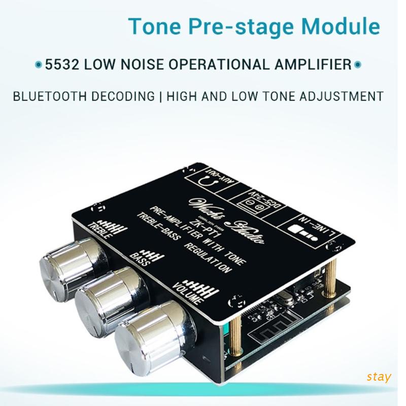 Bộ Khuếch Đại Âm Thanh 2 Kênh Kết Nối Bluetooth 5.0 Âm Thanh Nổi Tích Hợp Loa Bass Treble
