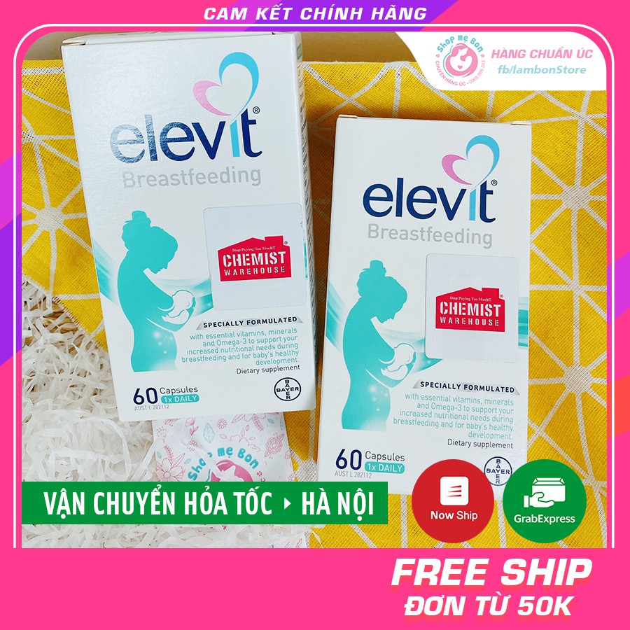 [Có Tem Chemist] Elevit sau sinh cho Mẹ, Elevit Bú, Elevit Breastfeeding 60 viên (Date 2023) - Xuất xứ Úc