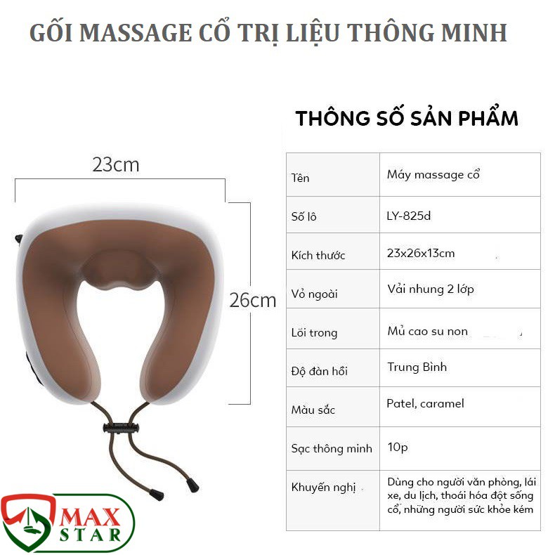 [BẢO HÀNH CHÍNH HÃNG] Gối massage trị liệu cổ vai gáy chữ U hồng ngoại đa năng chính hãng Máy massage cổ vai gáy ✅