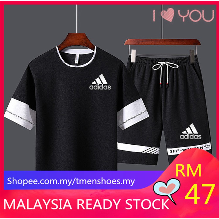 Set Áo Thun Và Quần Short Thể Thao Adidas Thời Trang Mùa Hè Cho Nam Nữ