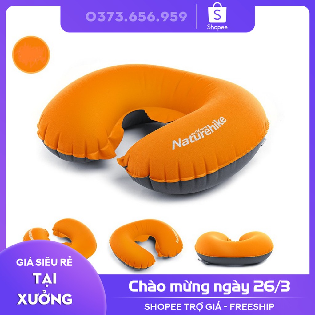 Gối hơi cao cấp du lịch màu cam naturehike