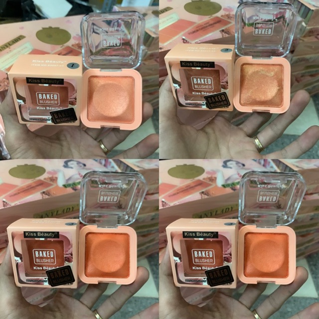 Phấn má hồng vuông Baked Blusher kiss beauty Thái Lan