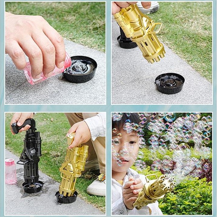 Súng bắn bong bóng xà phòng 8 nòng 18 nòng siêu mạnh đầy đủ hộp và phụ kiện
