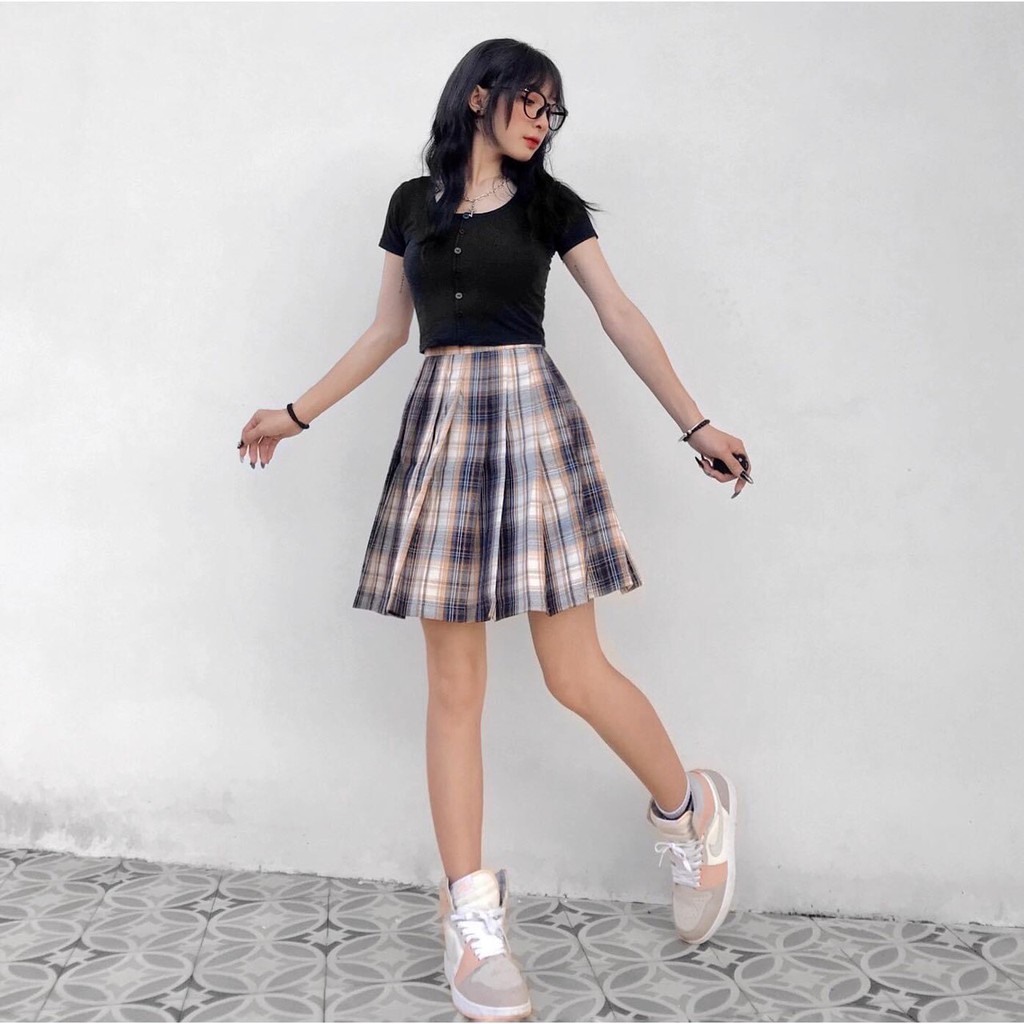 Chân Váy Caro Xếp Ly Dáng Xòe Ulzzang (Ảnh Thật) | BigBuy360 - bigbuy360.vn