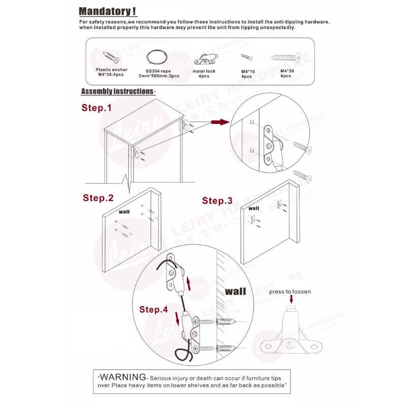 Pcf * Dây Đai Neo Đồ Nội Thất Trái Đất Chống Nghẹt Chắc Chắn