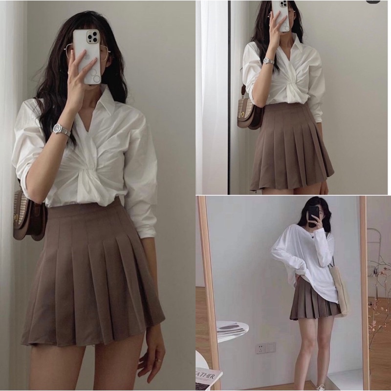 Chân Váy Xếp Ly Tennis Chữ A Dáng Ngắn | Chân Váy Ngắn Chữ A xếp ly Hàn Quốc | FM Style 211225001