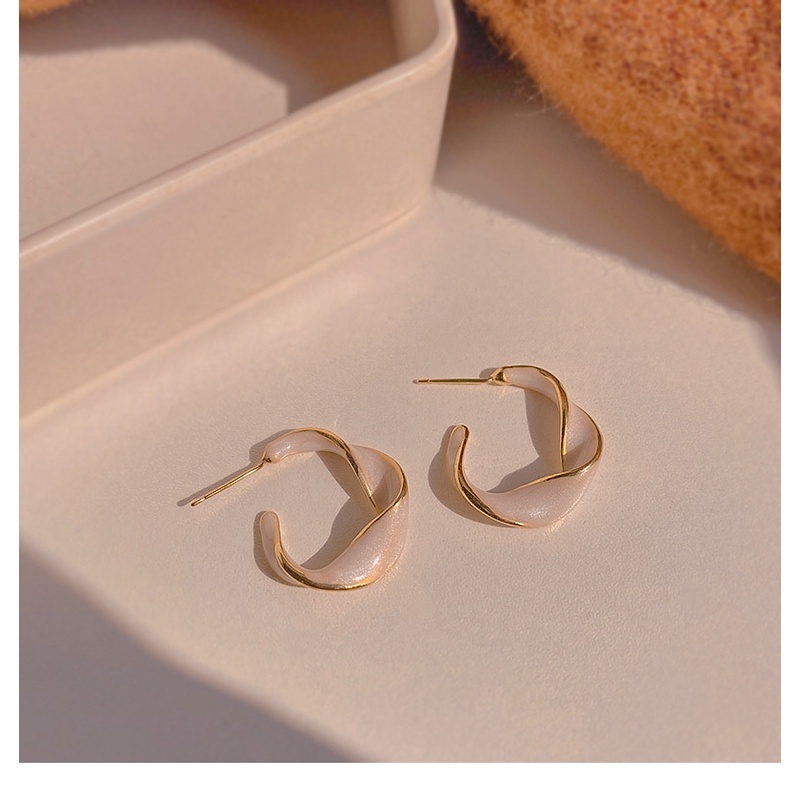 Khuyên tai hợp kim thiết kế hình học thời trang Hàn Quốc