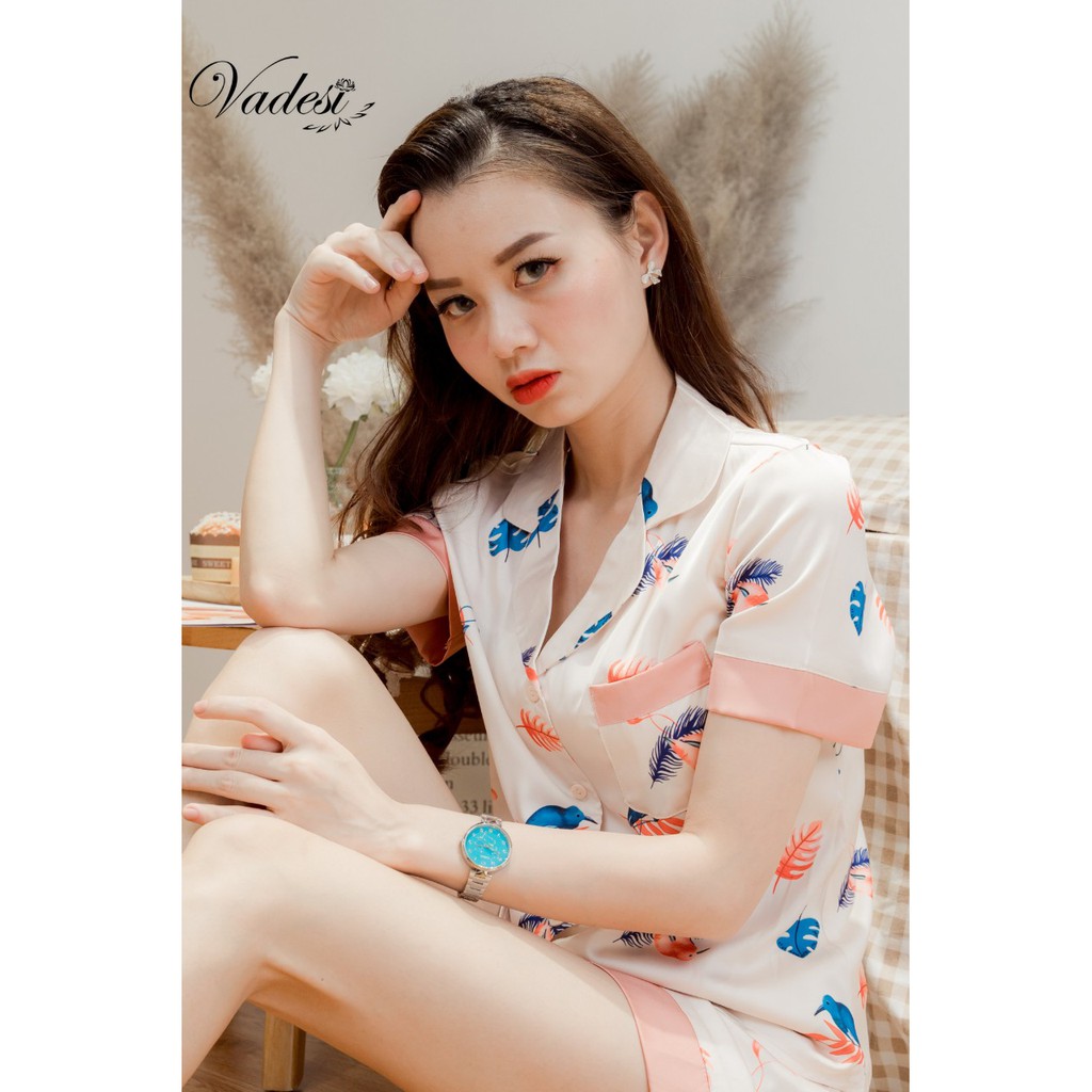 Đồ Ngủ Nữ Bộ Pijama Quần Đùi Áo Cộc Lụa Cao Cấp Mặc Nhà Họa Tiết Đẹp Thoáng Nhẹ - Mát Mềm - DN01 | BigBuy360 - bigbuy360.vn
