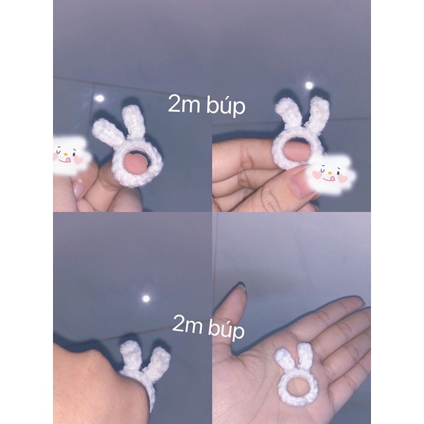 Vòng đan len đeo tay , Nhẫn len tai thỏ, carot,vịt,ếch,gấu , handmade cho cặp đôi, hội nhóm