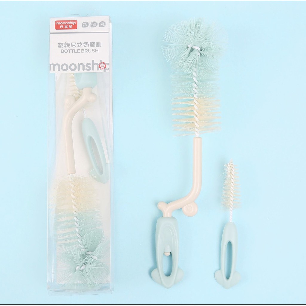 Cọ Bình Sữa MoonShip 2 chi tiết, Xoay 360°