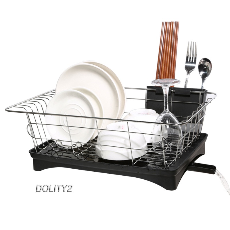 Dish Rack Stainless Steel Drainer Kitchen Cutlery Storage Space Saver