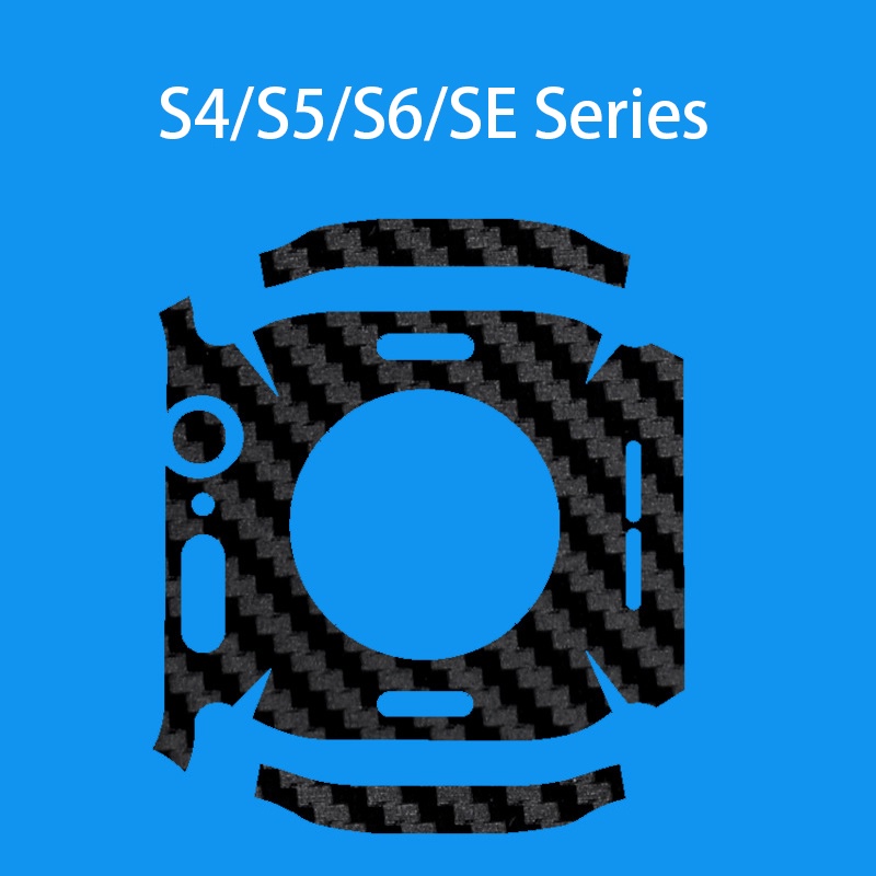 Miếng Dán Họa Tiết Sợi Carbon 3D Bảo Vệ Mặt Sau Cho Đồng Hồ Apple Watch 7 6 SE 5 4 45MM 41MM 40MM 44MM