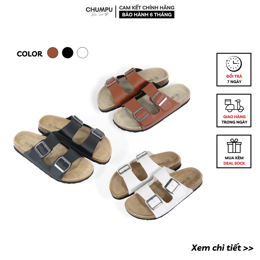 Dép Biken Quai Ngang Nam Nữ Unisex Đế Trấu, Dép 2 Quai Ngang Đi Học, Văn Phòng - ChumpuShop CP-DETA21