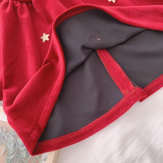 combo váy nhung đỏ cho bé