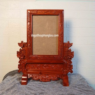 Khung hình thờ mai gấm gỗ gõ ảnh 21x31