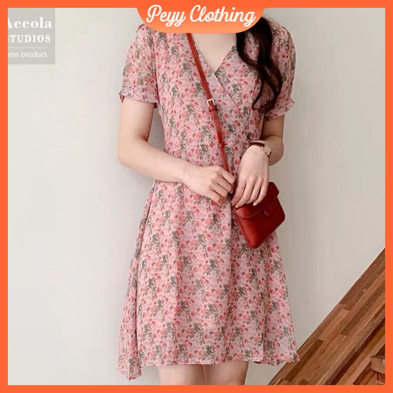 Váy Vintage 🌸FREESHIP🌸 Giảm 10k nhập mã [ VAYK59 ] 🌸 Váy Hoa Nhí Vintage xinh đẹp thướt tha