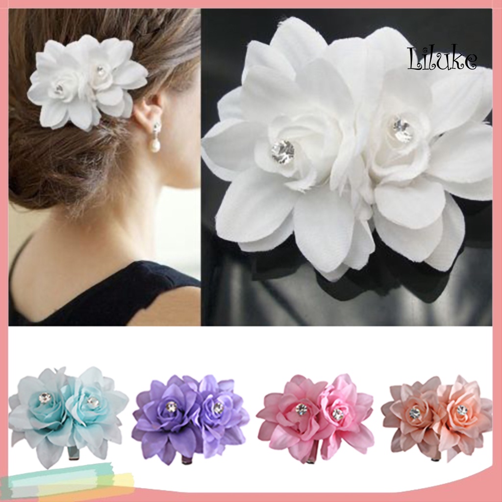Kẹp Tóc Hợp Kim Trang Trí Hoa Vải Xinh Xắn Cho Nữ