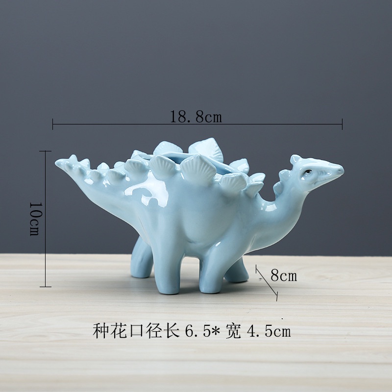 Chậu Trồng Cây Sen Đá Xương Rồng Cây Mini Hình Khủng Long Có Lỗ Thoát Nước