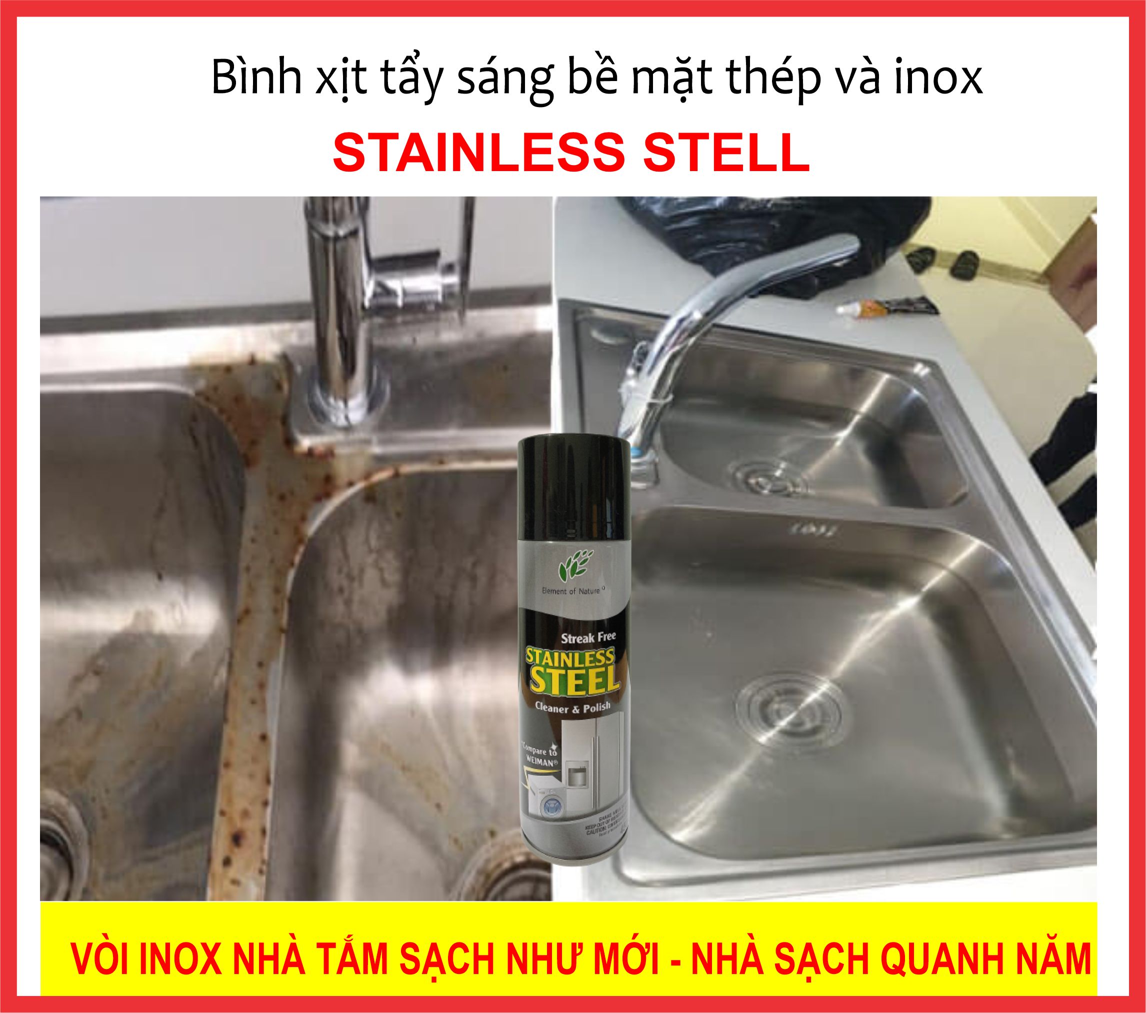 ⚡ Freeship ⚡ Bình xịt đánh bóng bề mặt dụng cụ Inox AIBO hiệu quả vượt trội