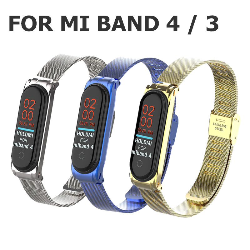 Dây Đeo Thay Thế Chất Liệu Kim Loại Cho Xiaomi Mi Band 4 3