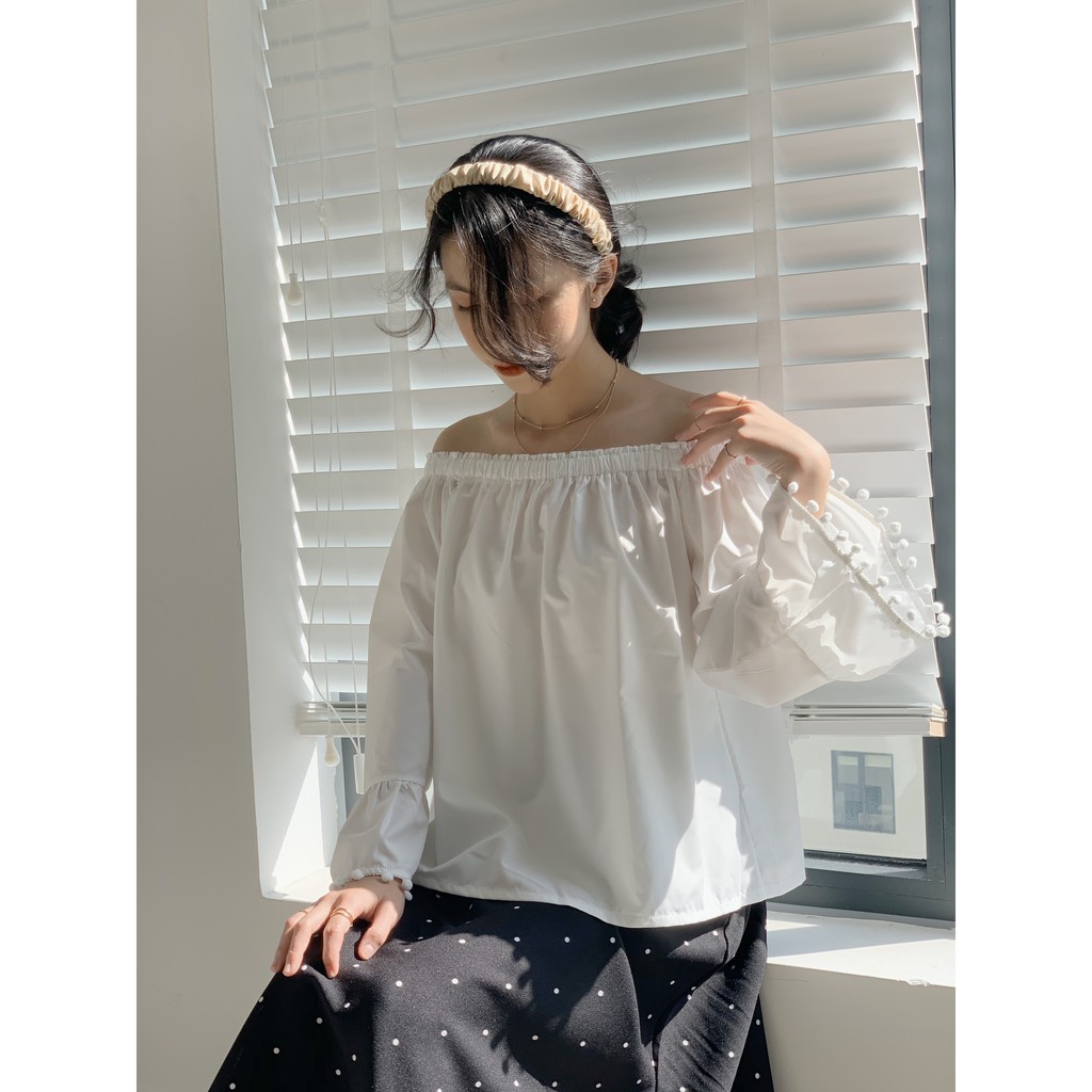 áo trễ vai viên tay cục bông TKA255 1994closet