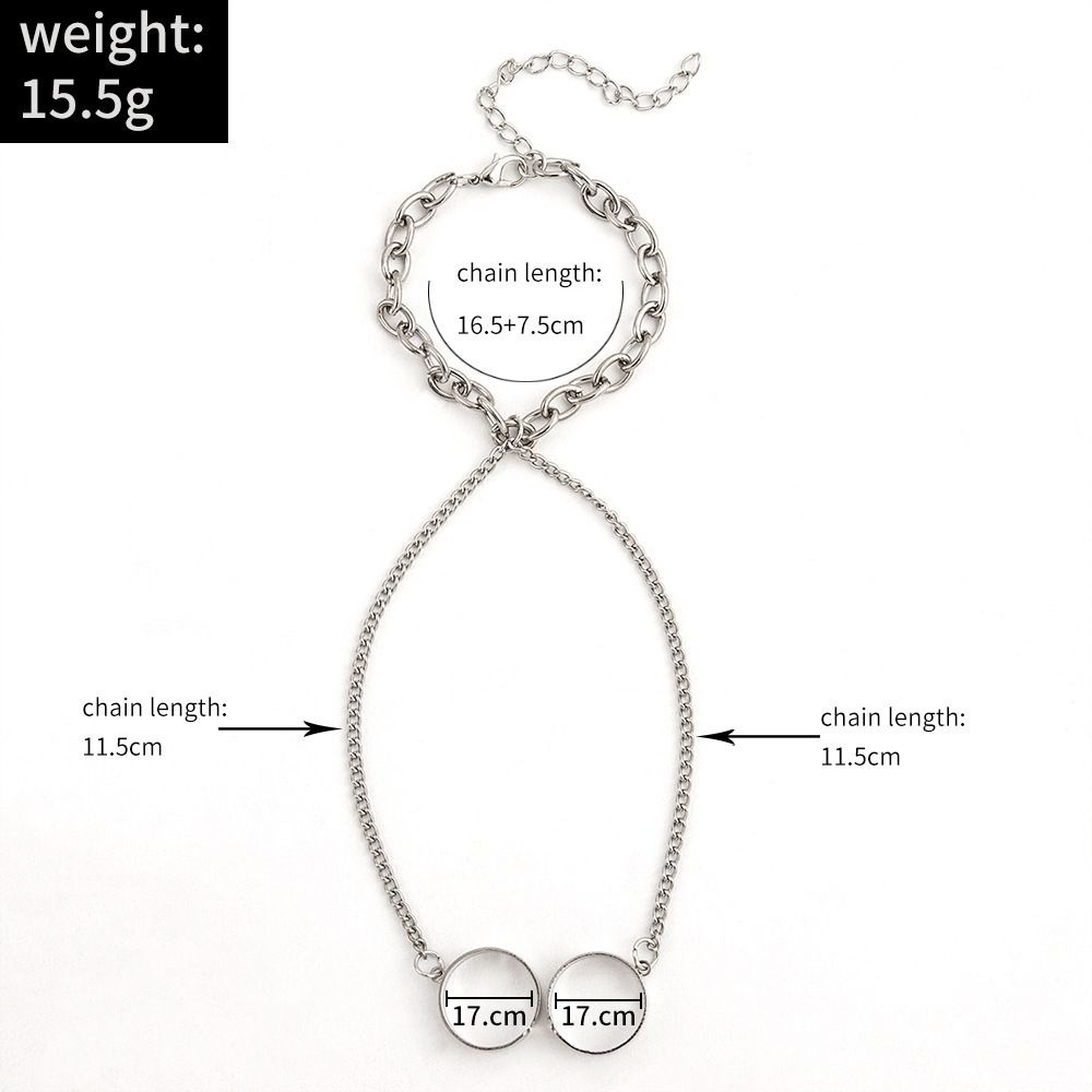 Vòng đeo tay nối liền nhẫn kiểu chuỗi xích trang trí bươm bướm phong cách Hàn Quốc đơn giản độc đáo dành cho nữ