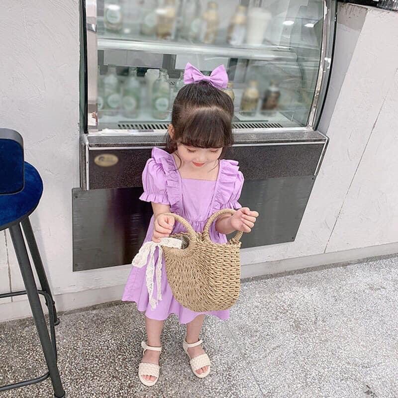 Váy xinh kèm nơ cho bé màu tím cực xinh