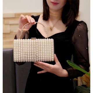 Túi dự tiệc đính hạt ngọc siêu sang