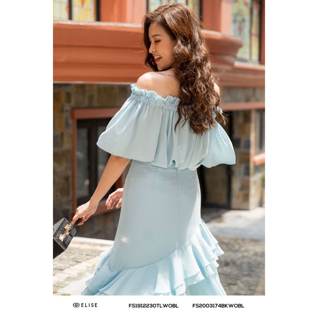 [Mã WABRLOW5 giảm 15% đơn 300K] Chân váy xanh bèo chéo gấu thiết kế Elise | BigBuy360 - bigbuy360.vn