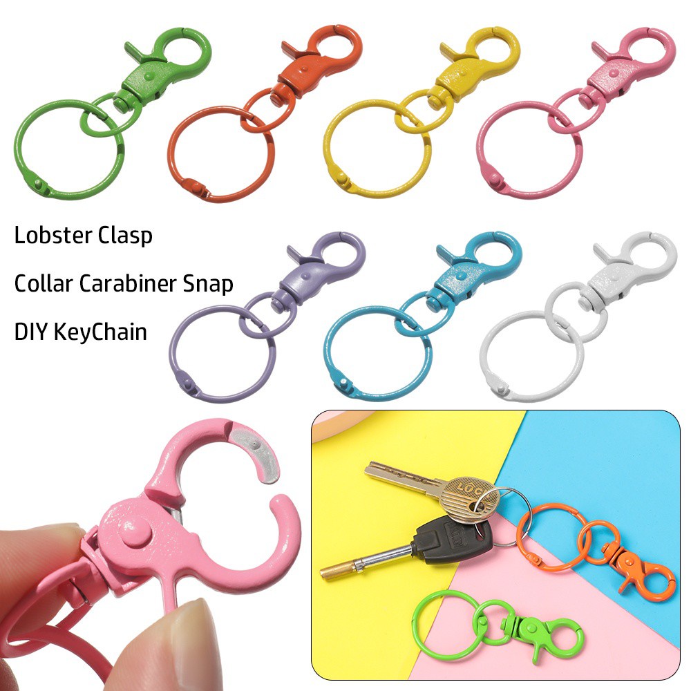 DAPHNE Hardware Bags Strap Buckles Jewelry Making Collar Carabiner Snap Lobster Clasp Metal DIY KeyChain Bag Part Accessories Split Ring Hook/Multicolor