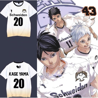 Áo thun ngắn tay hóa trang nhân vật hoạt hình Haikyuu!! Schweiden Adlers Adlers chất lượng cao