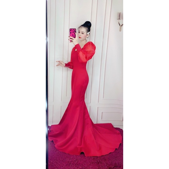 ĐẦM CƯỚI BODY ĐUÔI CÁ LƯNG KẾT CHUỖI NGỌC FULL SIZE S M L XL .ẢNH VÀ VIDEO CHỦ SHOP TƯ QUAY 10000%