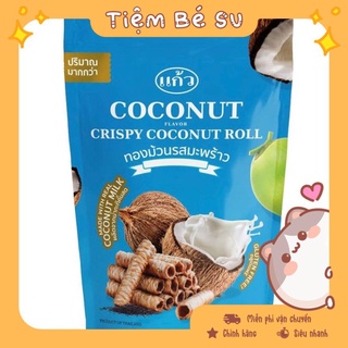 Bánh cuộn dừa nhập khẩu thái lan vị truyền thống túi zip - chính hãng