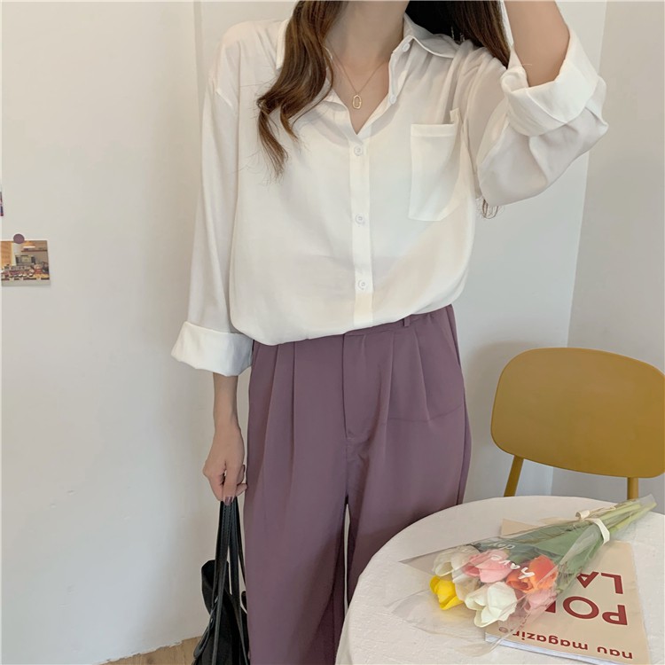 Áo sơ mi nữ form rộng COS áo sơ mi nữ công sở phong cách hàn quốc nhiều màu sắc trẻ trung  A1018 | BigBuy360 - bigbuy360.vn