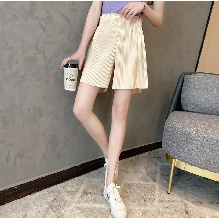 Quần short nữ, quần đùi nữ xếp ly ulzzang  Quần short xếp ly vải voan - ZaZi QN06