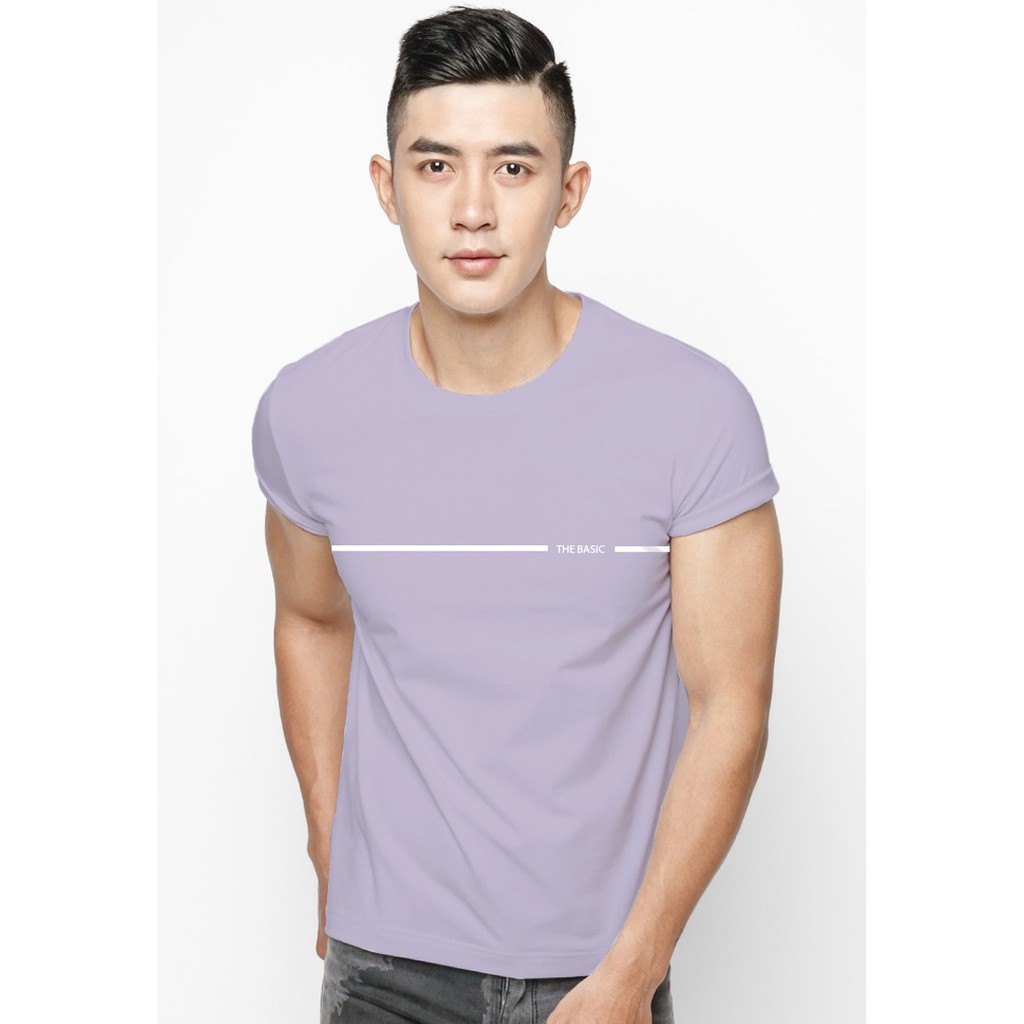 Áo thun Cotton nam cổ tròn ATBSN - Môn/ Hồng Tím/ Xanh Dương