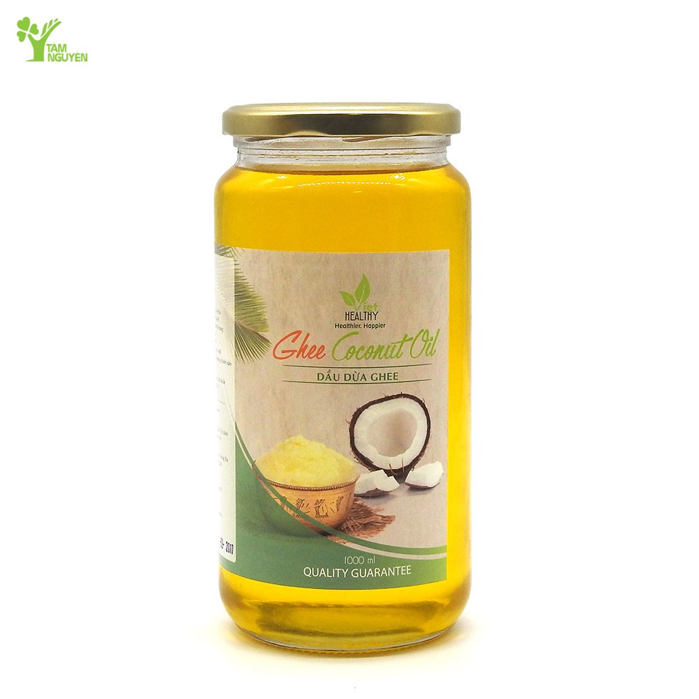 Dầu dừa Ghee Viet Healthy 1 lít, giàu vitamin A,D,K2,E, giúp thải độc, giàu chất xơ, bảo vệ tim mạch, tăng miễn dịch